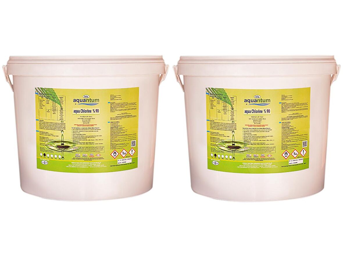 2 ADET Aquantum 10 Kg (20 KG) %90 Aktif Granül Klor - %90 Chlorine Granular-ToptancıyızBiz